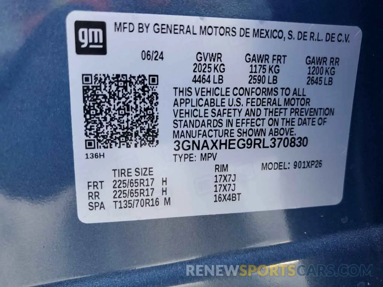 14 Photograph of a damaged car 3GNAXHEG9RL370830 CHEVROLET EQUINOX 2024