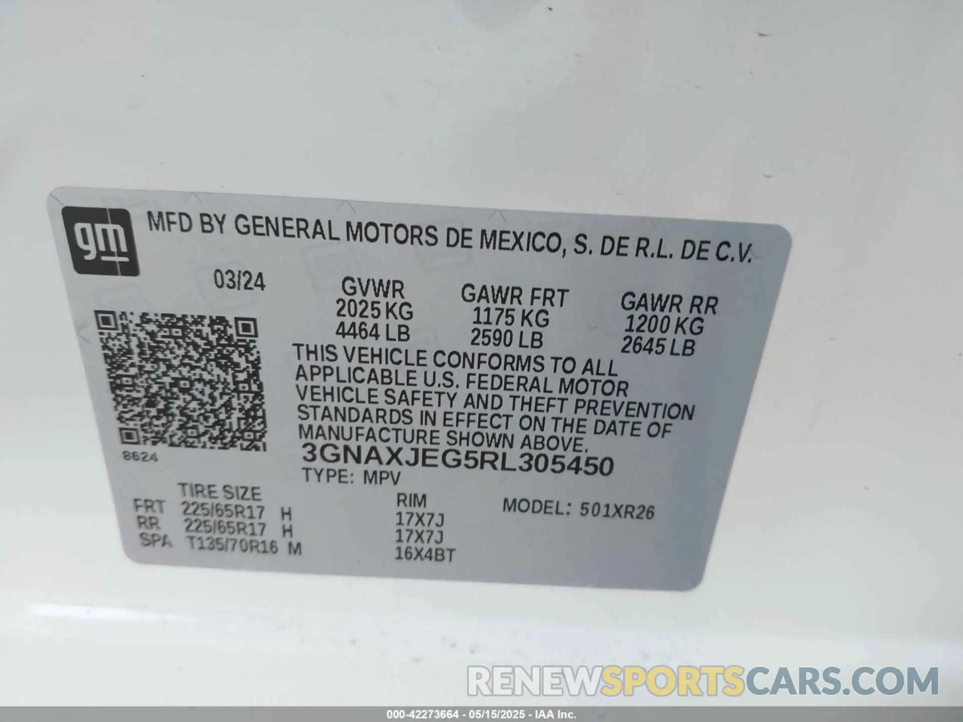 9 Photograph of a damaged car 3GNAXJEG5RL305450 CHEVROLET EQUINOX 2024