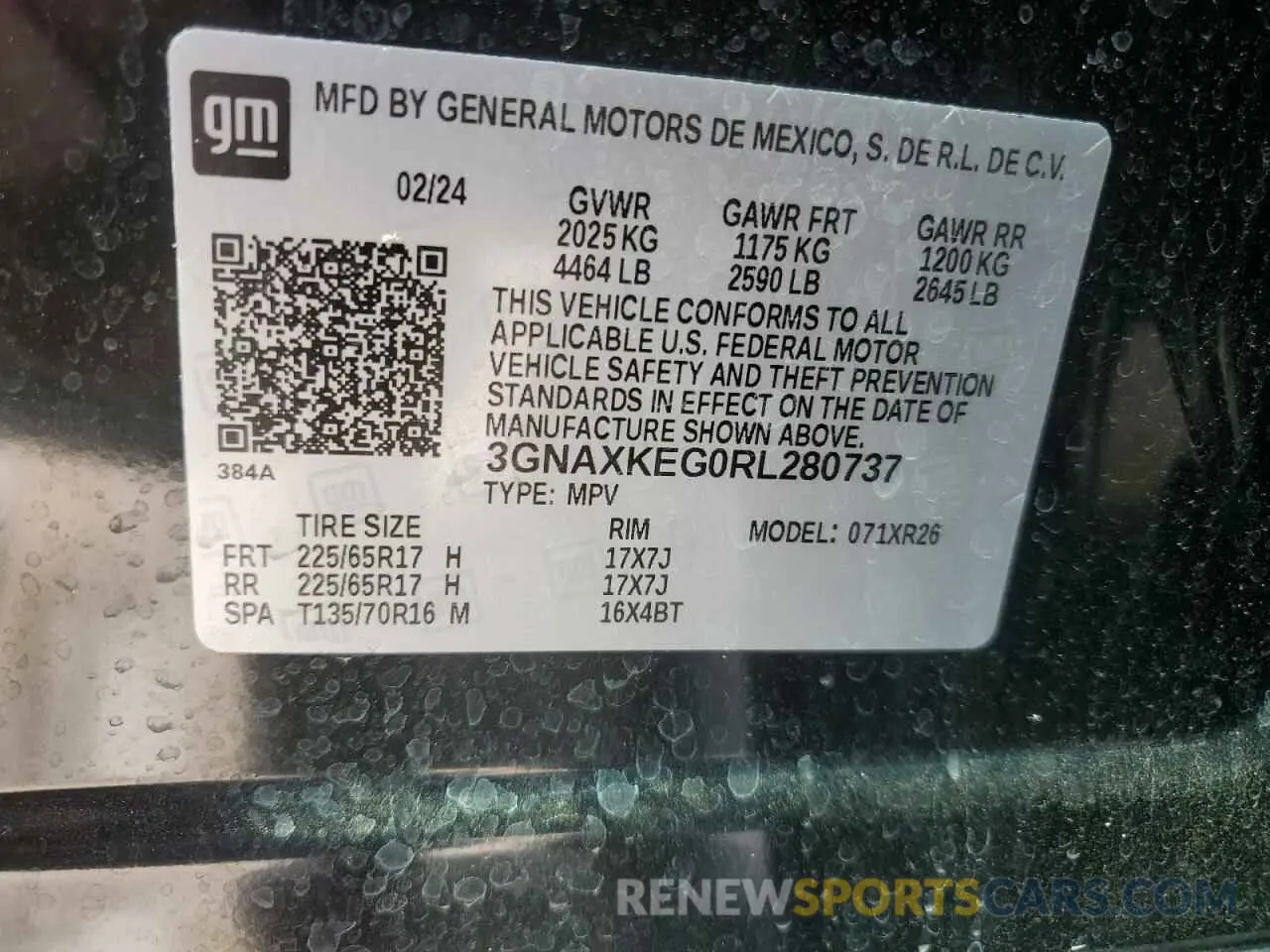 13 Photograph of a damaged car 3GNAXKEG0RL280737 CHEVROLET EQUINOX 2024