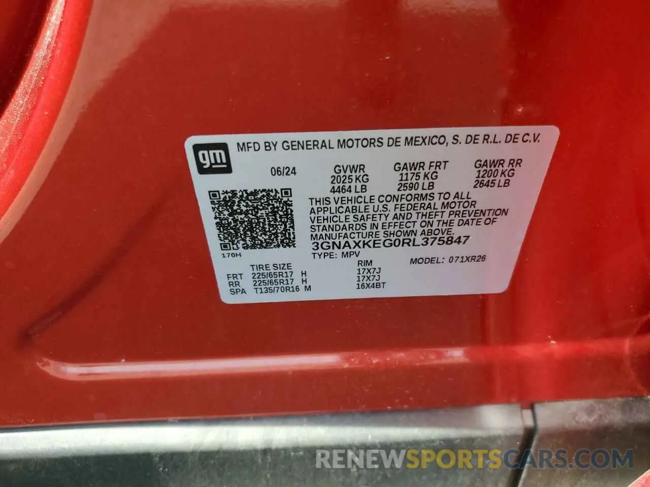 13 Photograph of a damaged car 3GNAXKEG0RL375847 CHEVROLET EQUINOX 2024