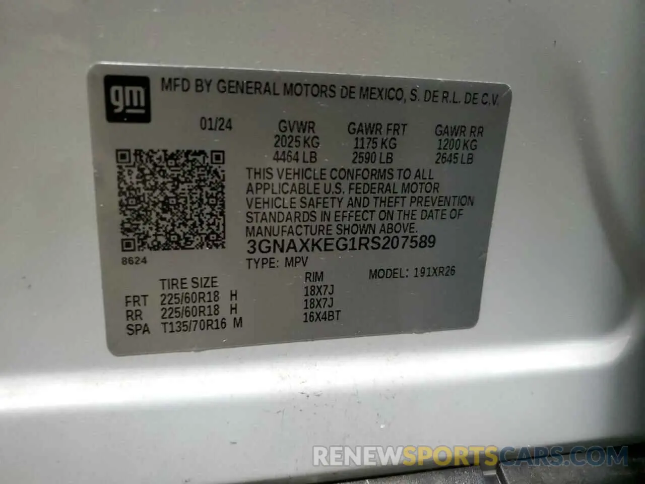 13 Photograph of a damaged car 3GNAXKEG1RS207589 CHEVROLET EQUINOX 2024