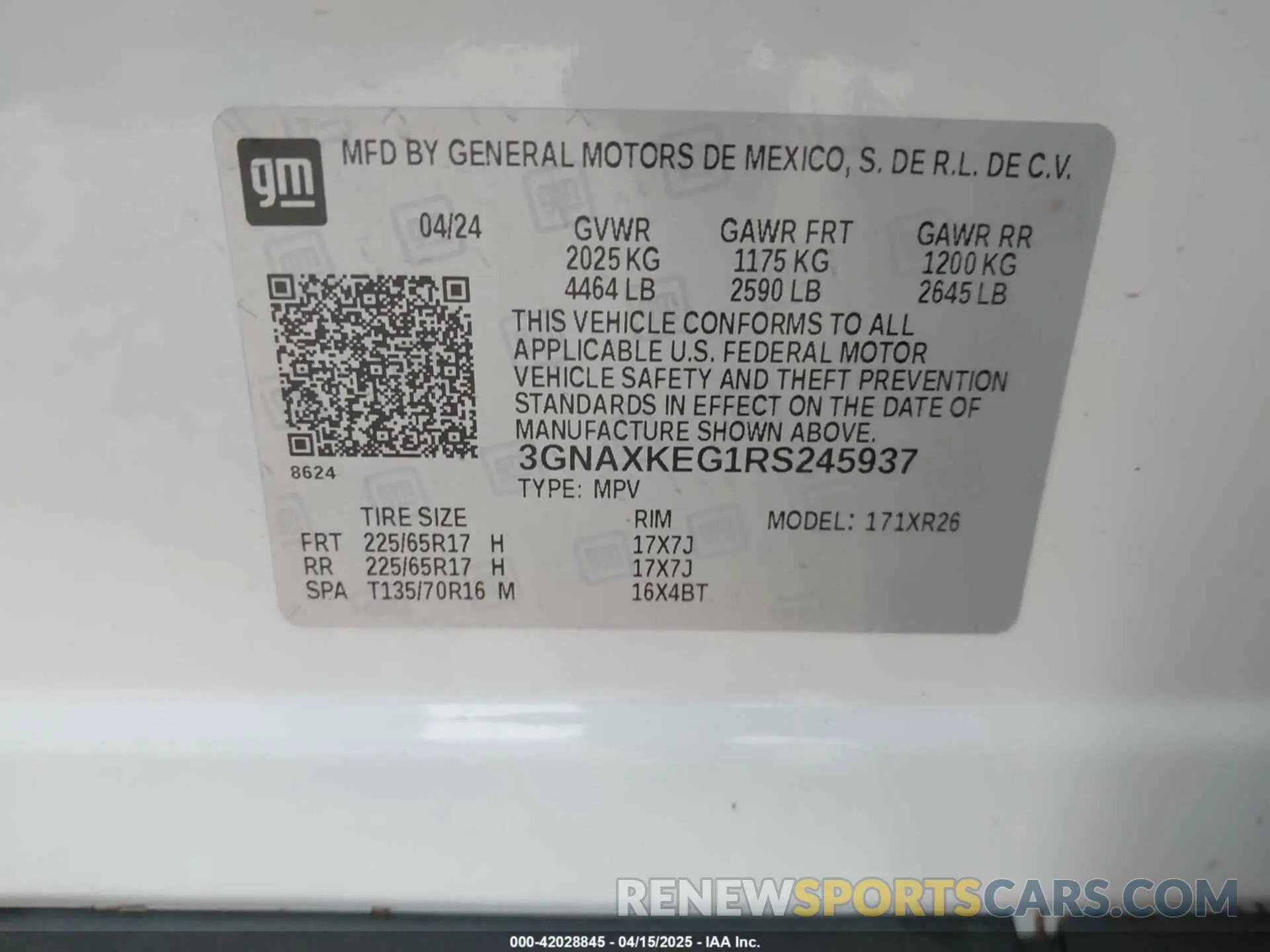 9 Photograph of a damaged car 3GNAXKEG1RS245937 CHEVROLET EQUINOX 2024