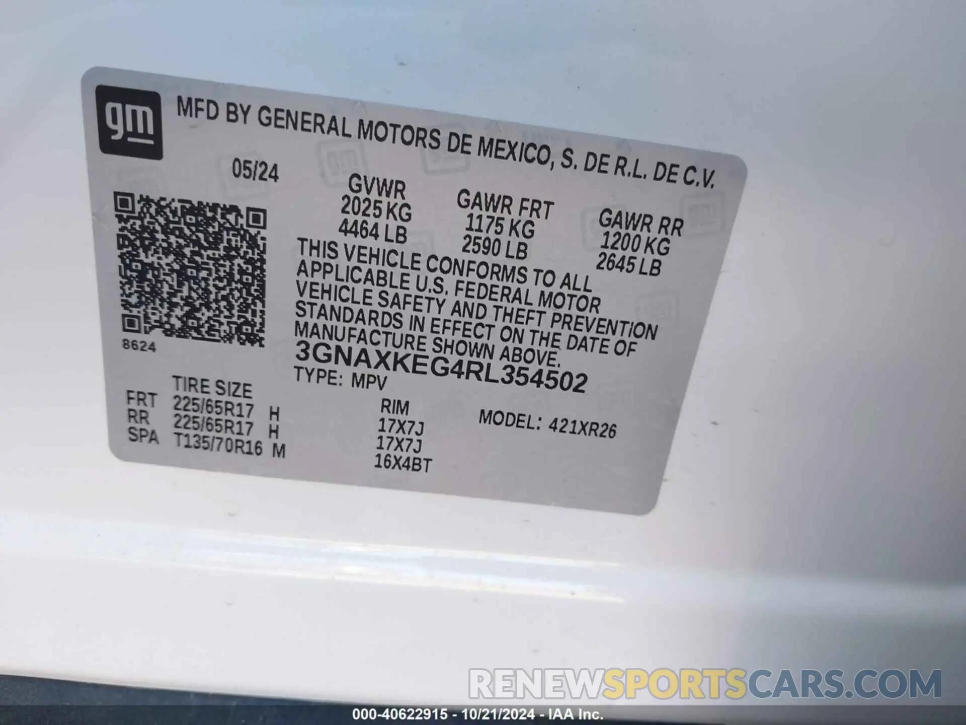 9 Photograph of a damaged car 3GNAXKEG4RL354502 CHEVROLET EQUINOX 2024