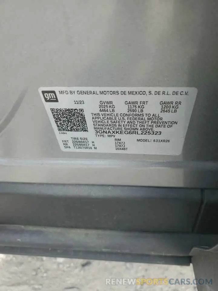 13 Photograph of a damaged car 3GNAXKEG6RL225323 CHEVROLET EQUINOX 2024