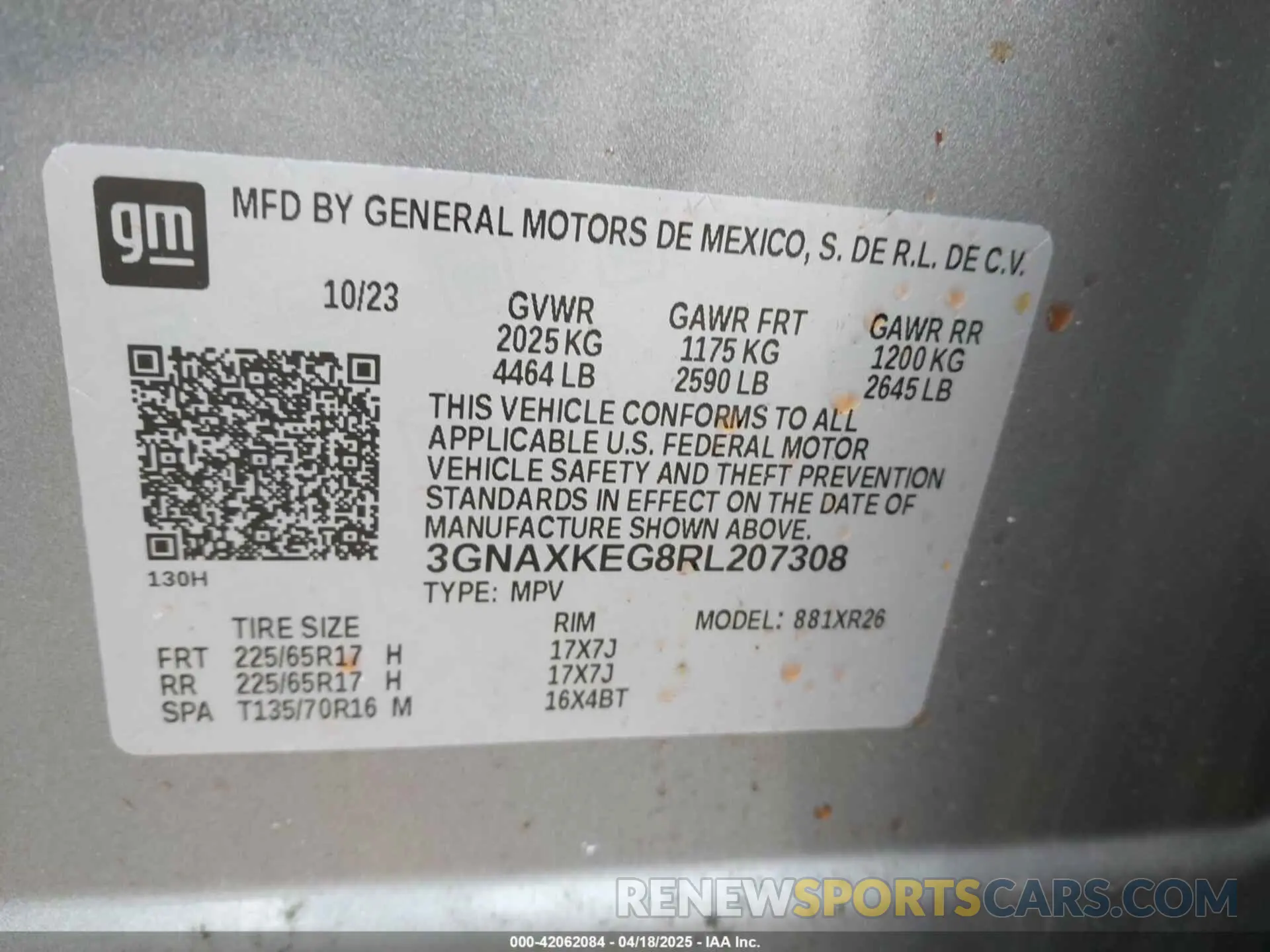 9 Photograph of a damaged car 3GNAXKEG8RL207308 CHEVROLET EQUINOX 2024