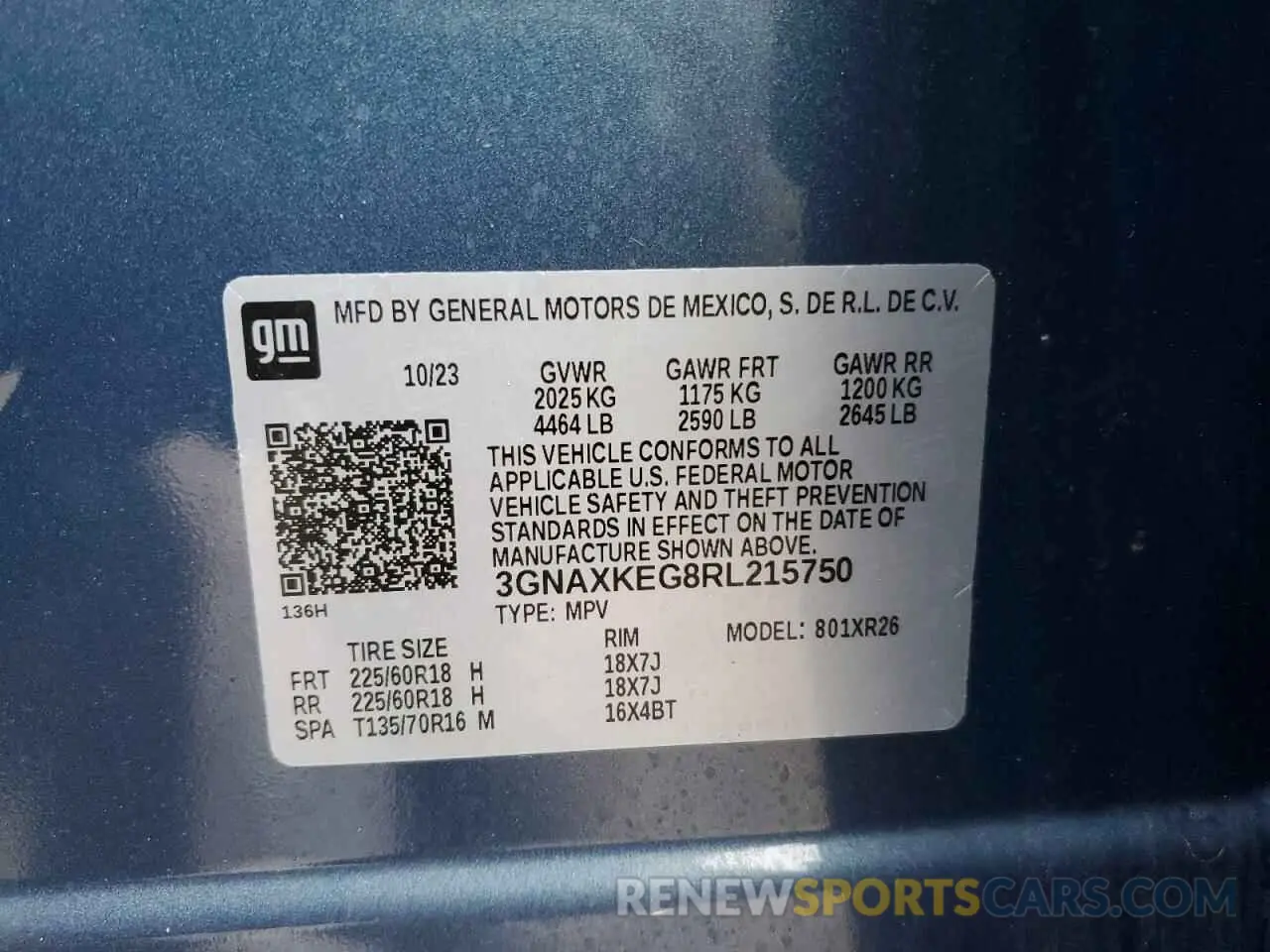 13 Photograph of a damaged car 3GNAXKEG8RL215750 CHEVROLET EQUINOX 2024