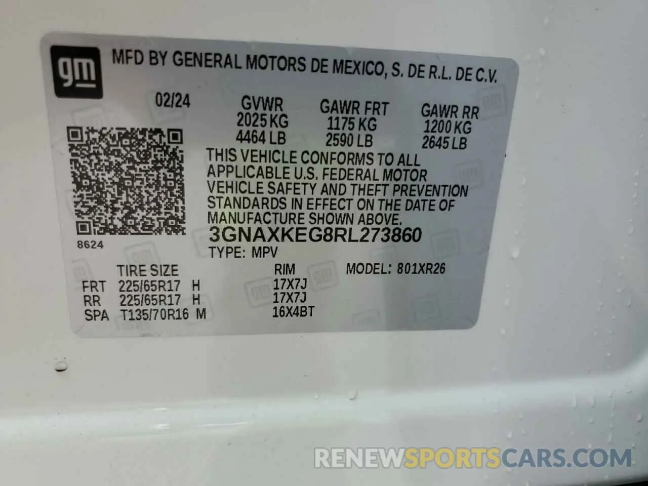 13 Photograph of a damaged car 3GNAXKEG8RL273860 CHEVROLET EQUINOX 2024