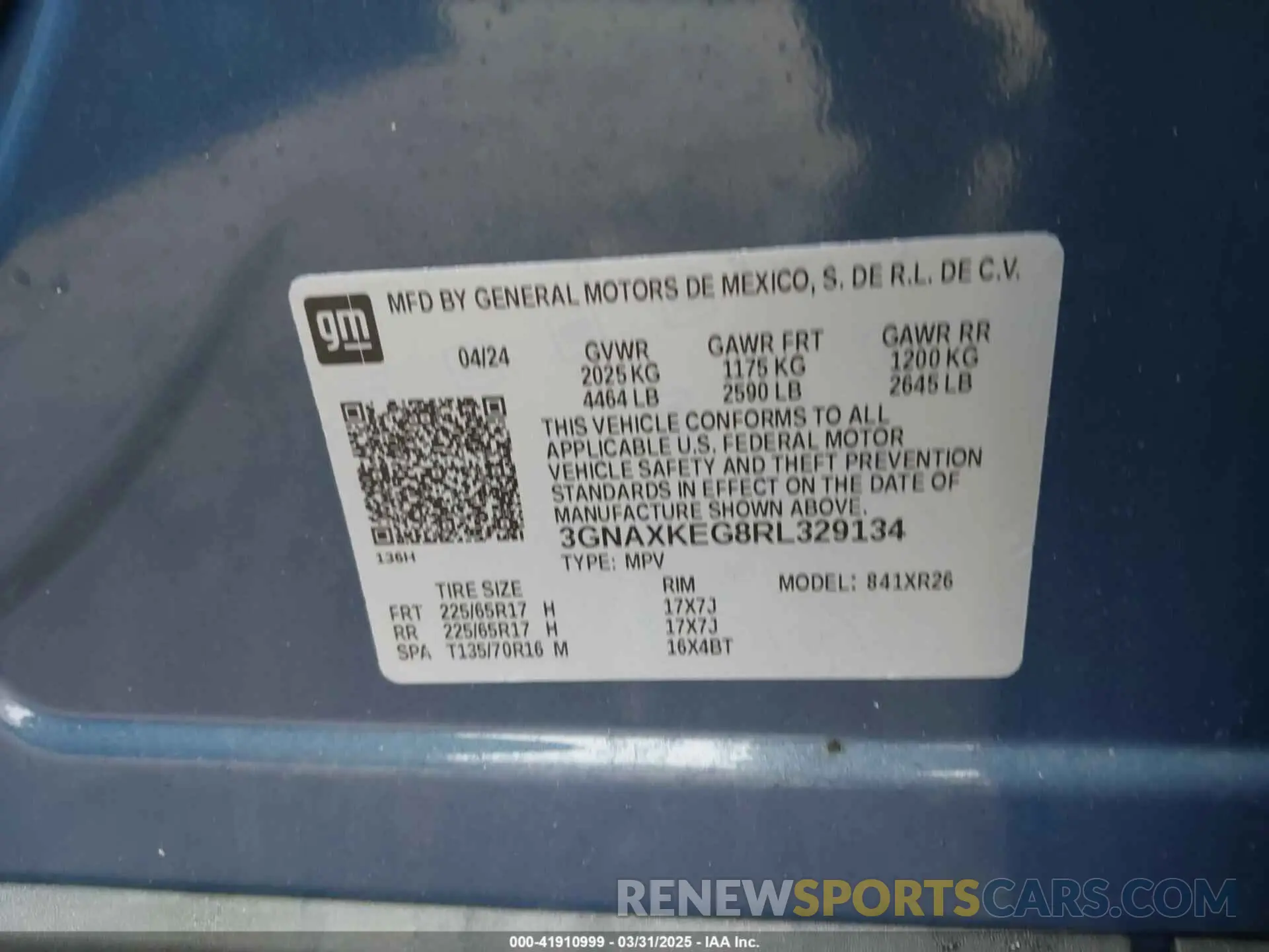 9 Photograph of a damaged car 3GNAXKEG8RL329134 CHEVROLET EQUINOX 2024