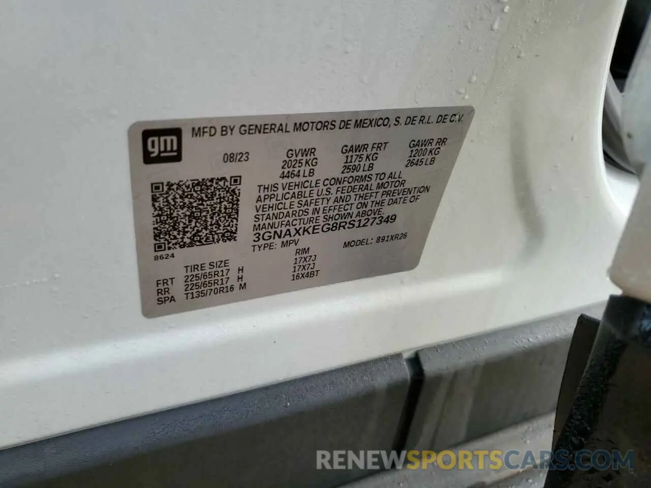 14 Photograph of a damaged car 3GNAXKEG8RS127349 CHEVROLET EQUINOX 2024