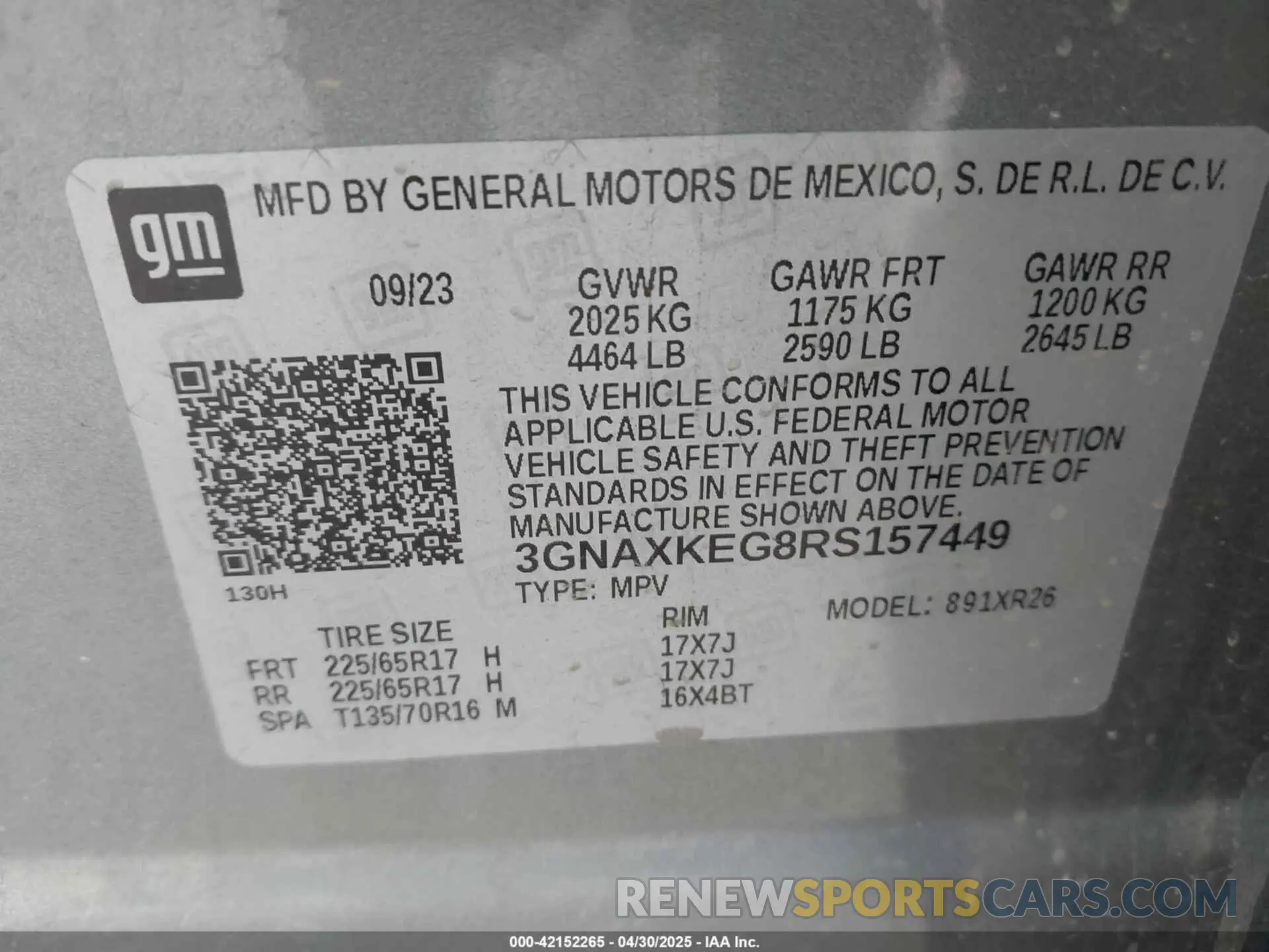 9 Photograph of a damaged car 3GNAXKEG8RS157449 CHEVROLET EQUINOX 2024