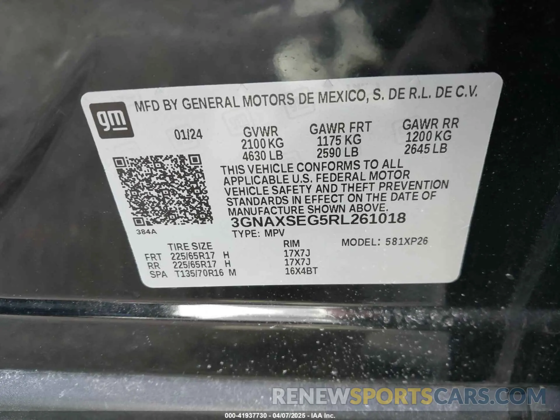 9 Photograph of a damaged car 3GNAXSEG5RL261018 CHEVROLET EQUINOX 2024