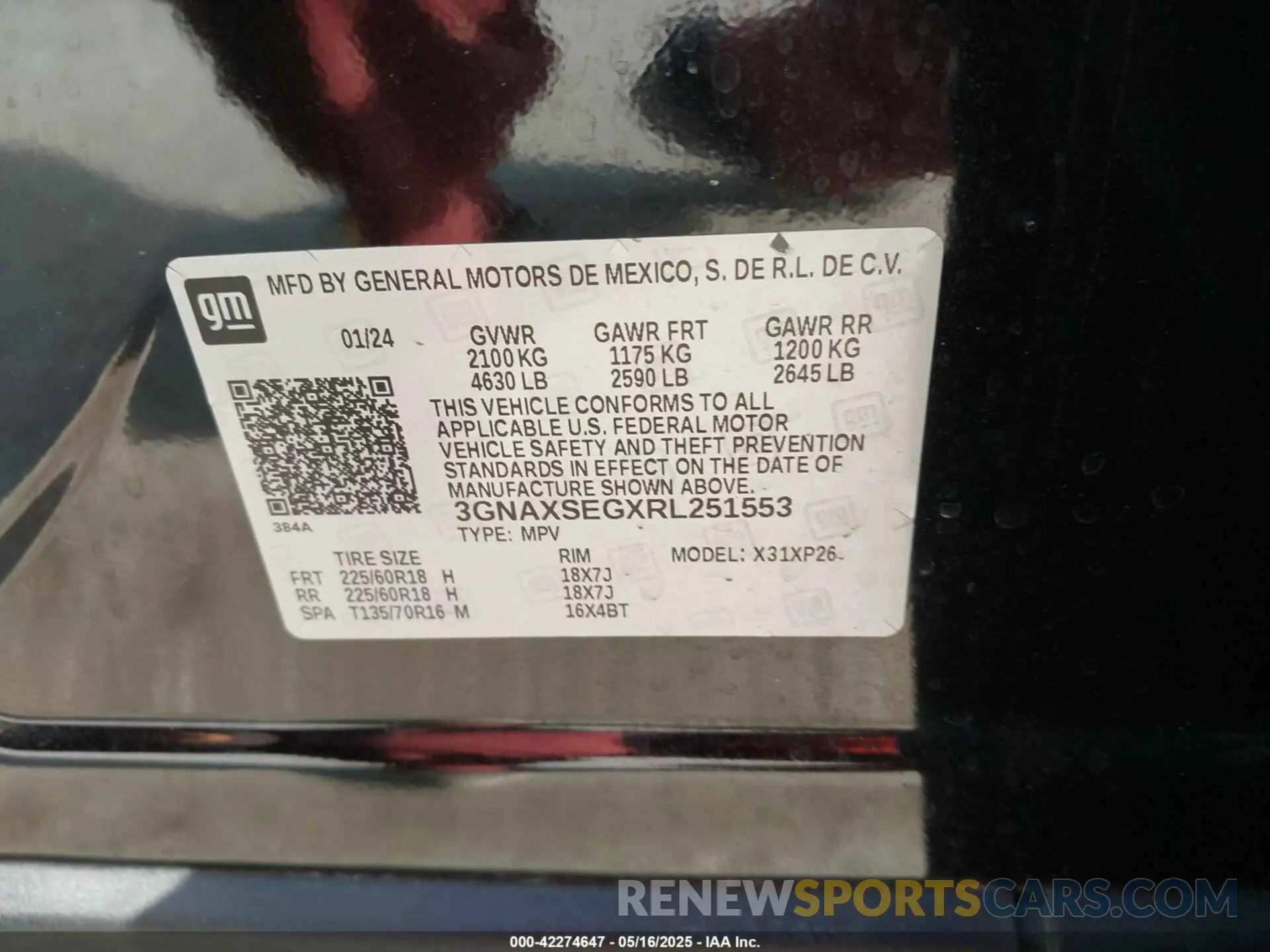 9 Photograph of a damaged car 3GNAXSEGXRL251553 CHEVROLET EQUINOX 2024