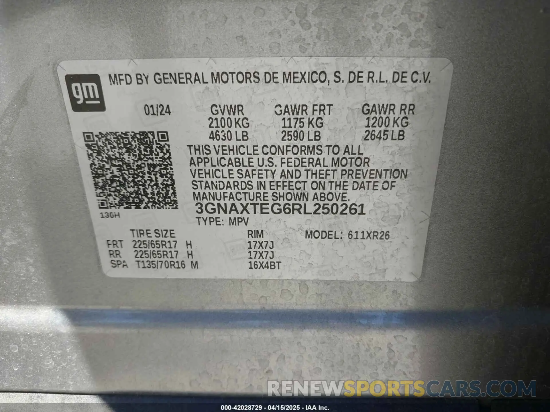 9 Photograph of a damaged car 3GNAXTEG6RL250261 CHEVROLET EQUINOX 2024