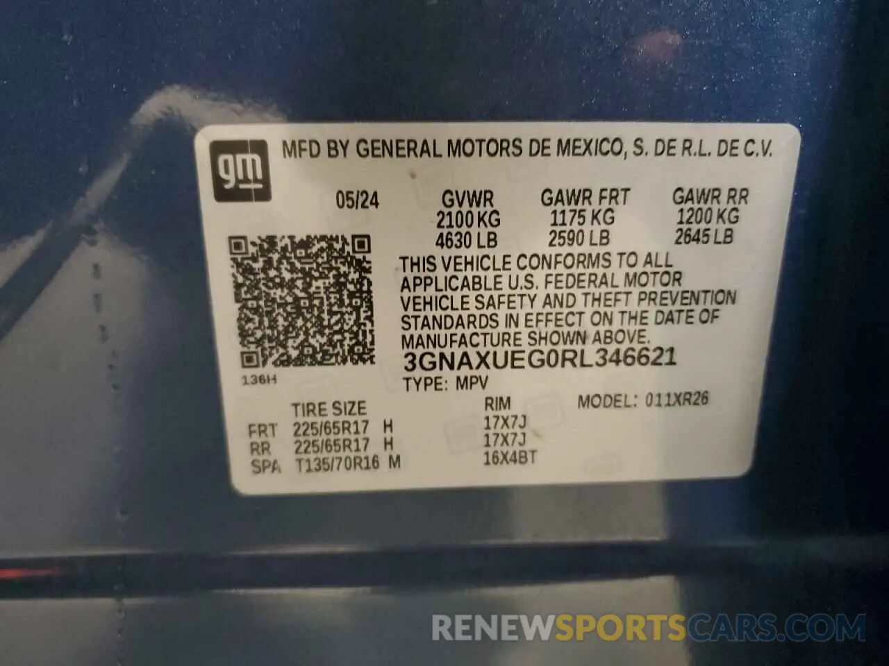 14 Photograph of a damaged car 3GNAXUEG0RL346621 CHEVROLET EQUINOX 2024