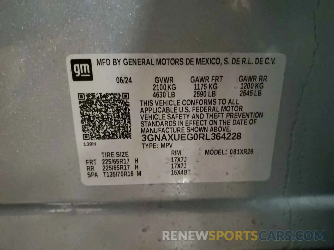 15 Photograph of a damaged car 3GNAXUEG0RL364228 CHEVROLET EQUINOX 2024