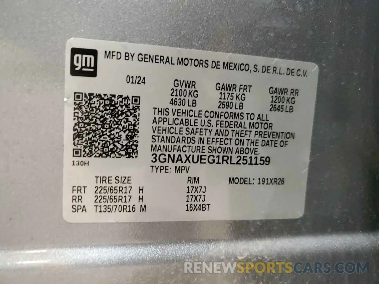 13 Photograph of a damaged car 3GNAXUEG1RL251159 CHEVROLET EQUINOX 2024