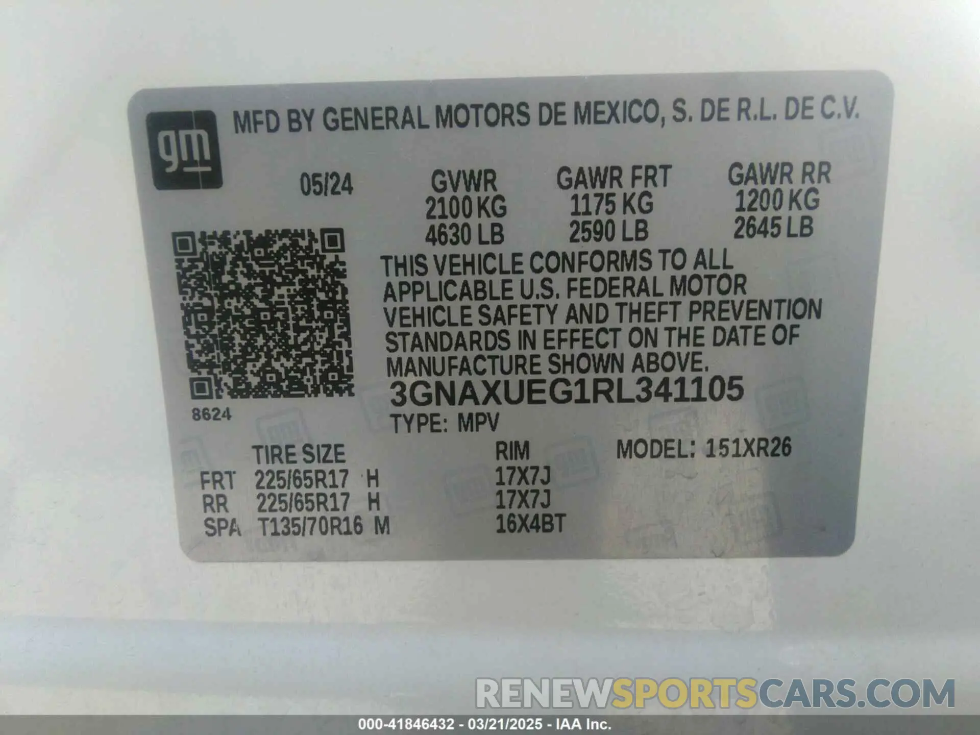 9 Photograph of a damaged car 3GNAXUEG1RL341105 CHEVROLET EQUINOX 2024