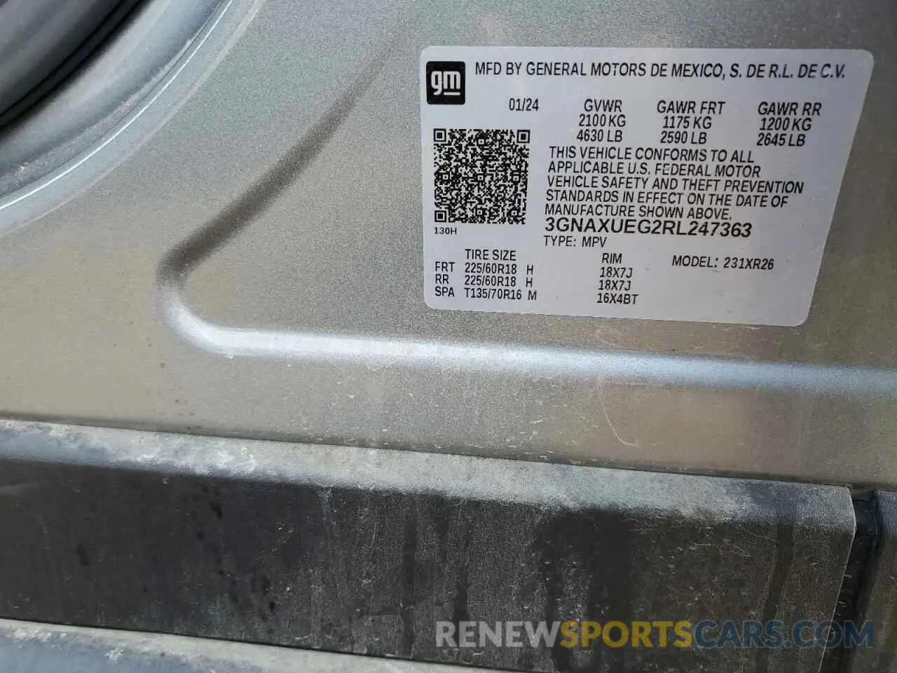 14 Photograph of a damaged car 3GNAXUEG2RL247363 CHEVROLET EQUINOX 2024