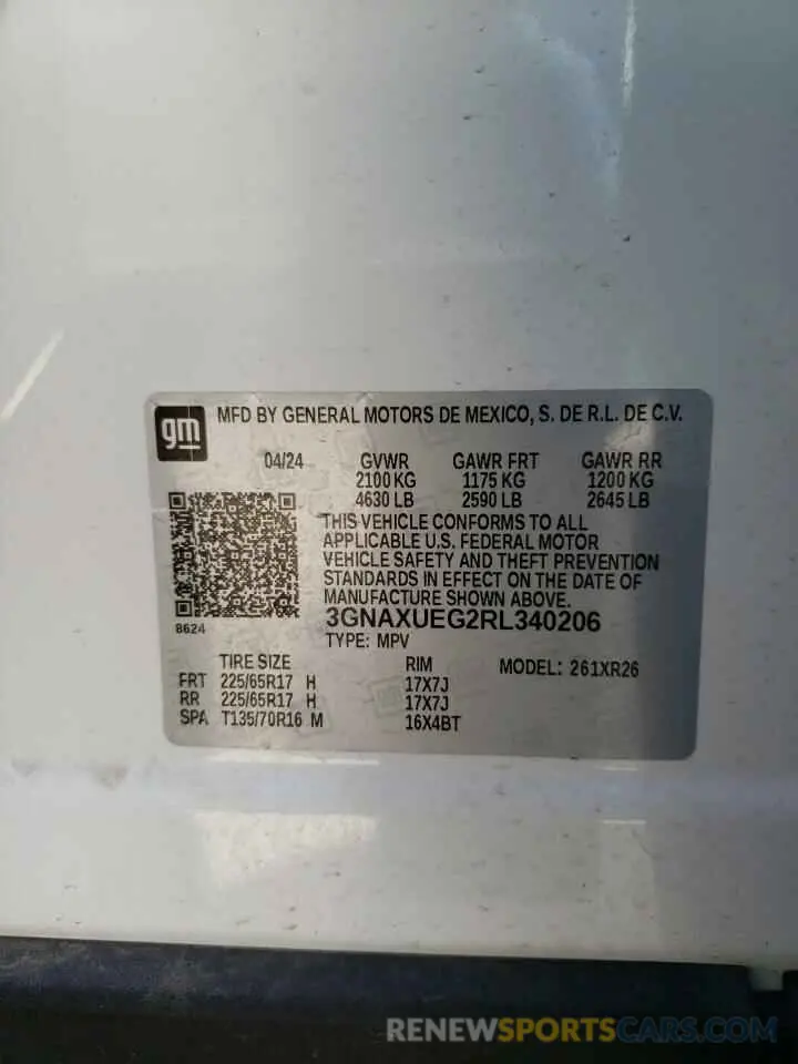 13 Photograph of a damaged car 3GNAXUEG2RL340206 CHEVROLET EQUINOX 2024