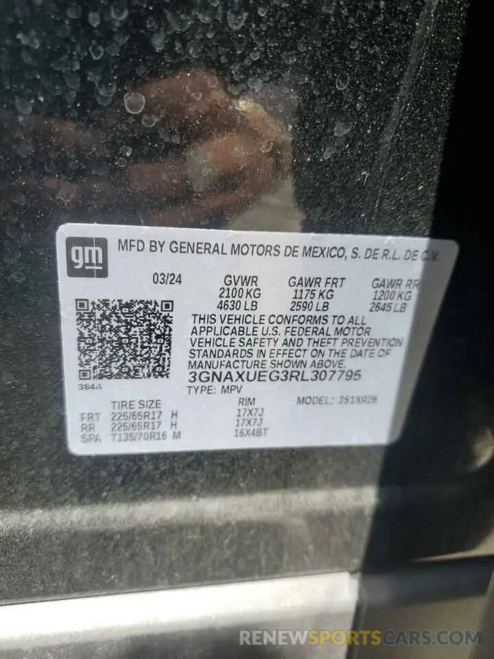 12 Photograph of a damaged car 3GNAXUEG3RL307795 CHEVROLET EQUINOX 2024