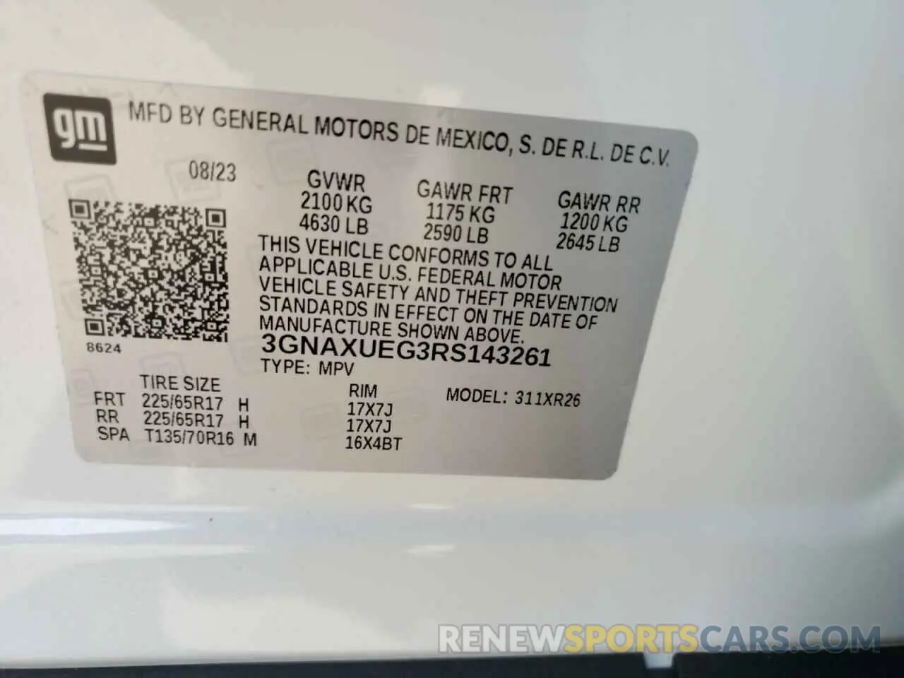 13 Photograph of a damaged car 3GNAXUEG3RS143261 CHEVROLET EQUINOX 2024