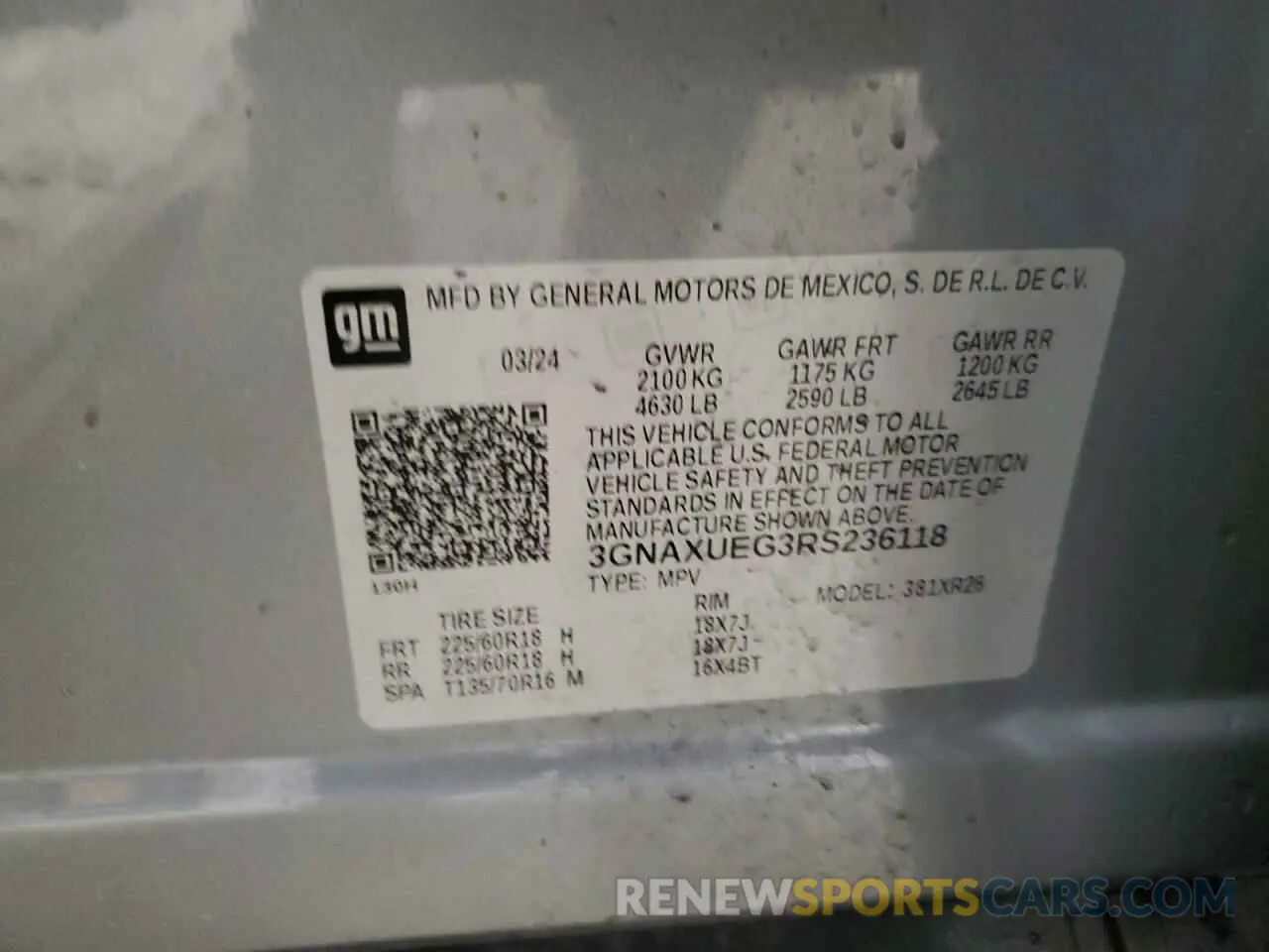 13 Photograph of a damaged car 3GNAXUEG3RS236118 CHEVROLET EQUINOX 2024