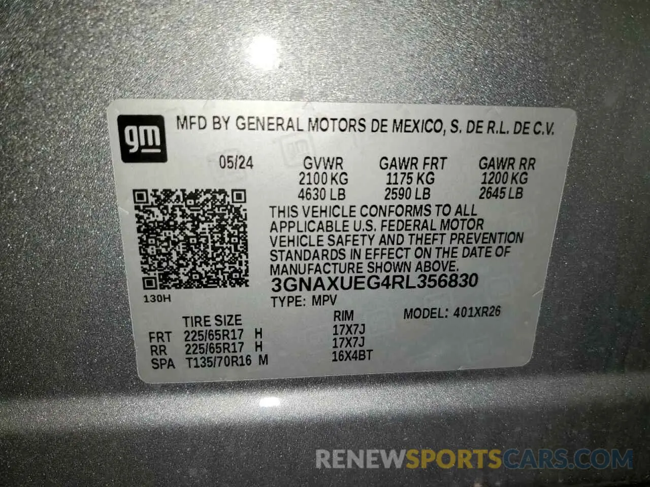 13 Photograph of a damaged car 3GNAXUEG4RL356830 CHEVROLET EQUINOX 2024