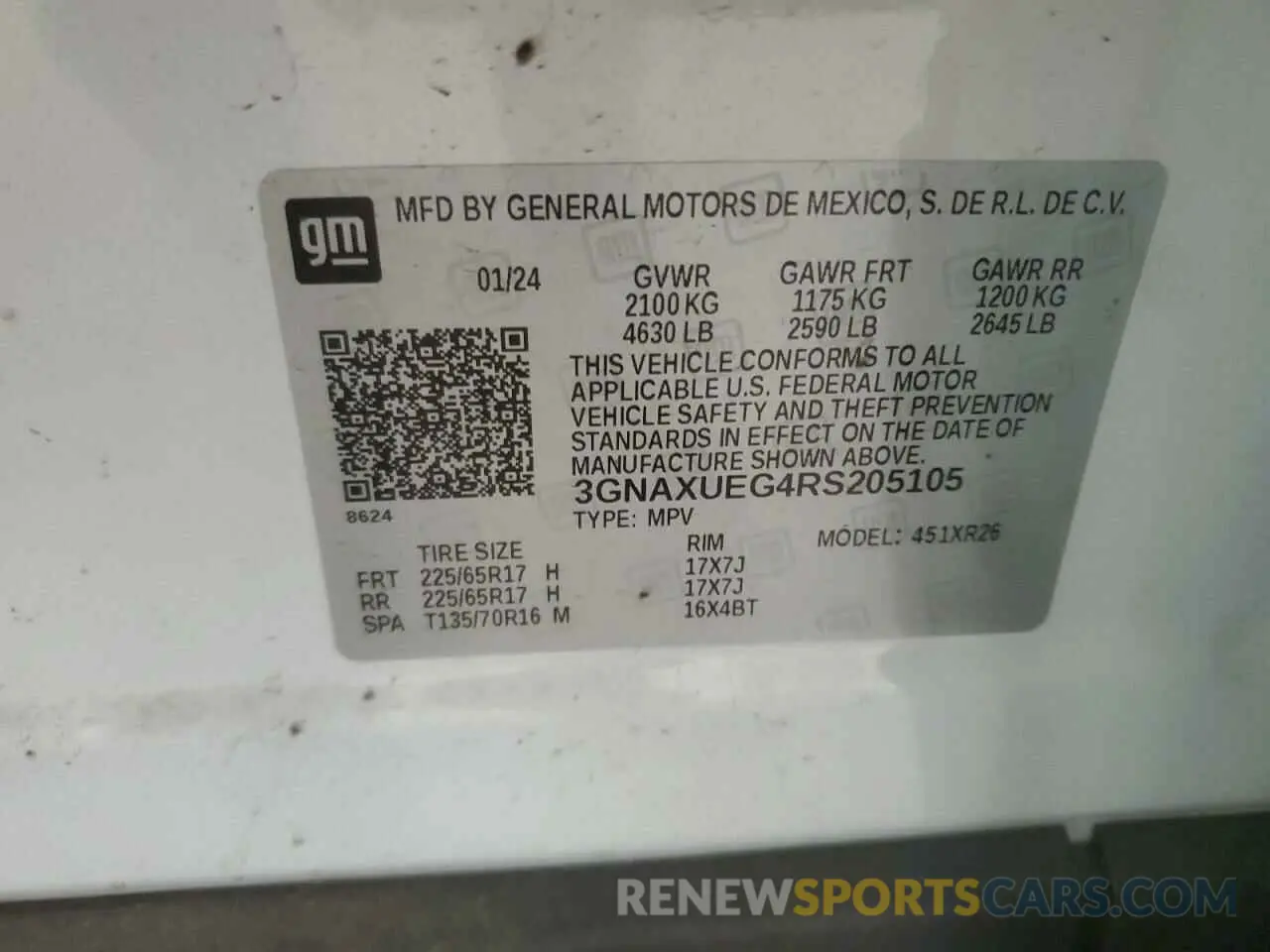 13 Photograph of a damaged car 3GNAXUEG4RS205105 CHEVROLET EQUINOX 2024