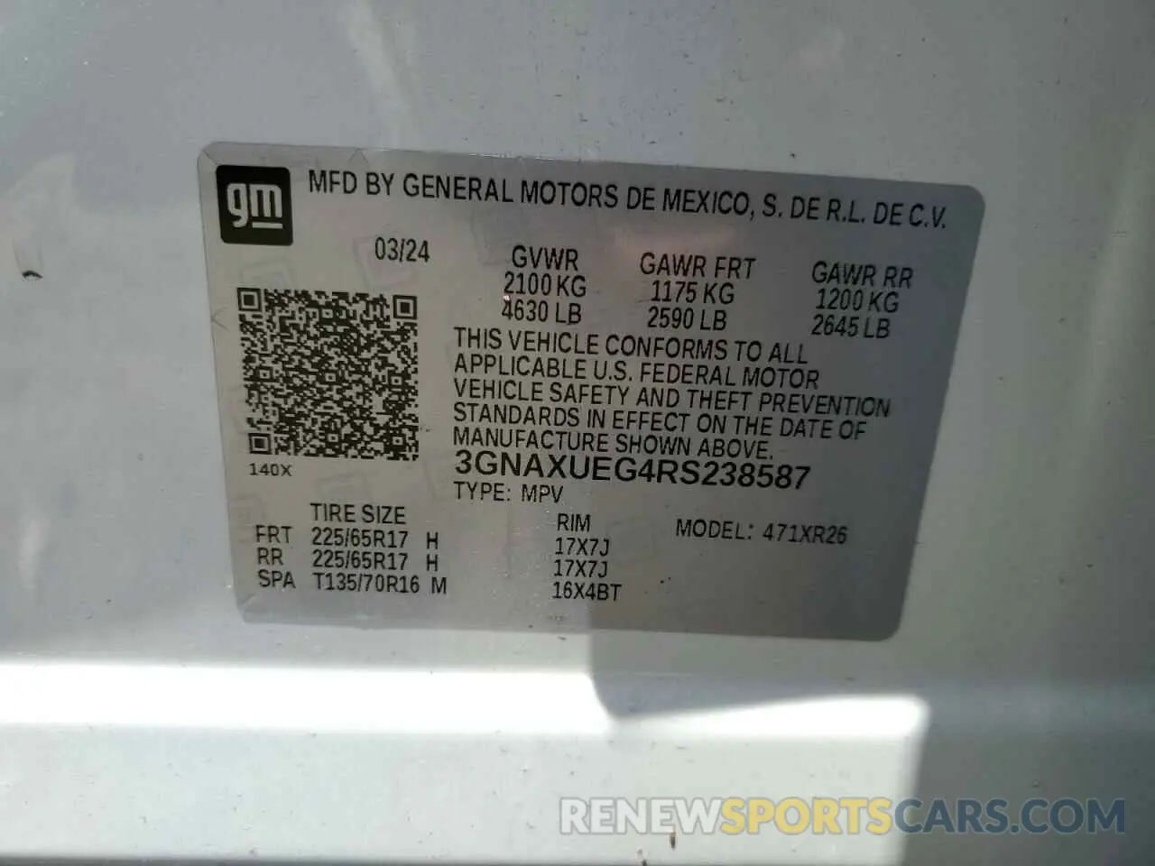 12 Photograph of a damaged car 3GNAXUEG4RS238587 CHEVROLET EQUINOX 2024