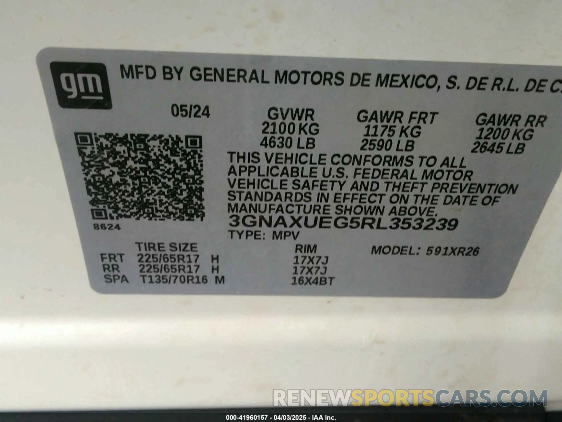 9 Photograph of a damaged car 3GNAXUEG5RL353239 CHEVROLET EQUINOX 2024