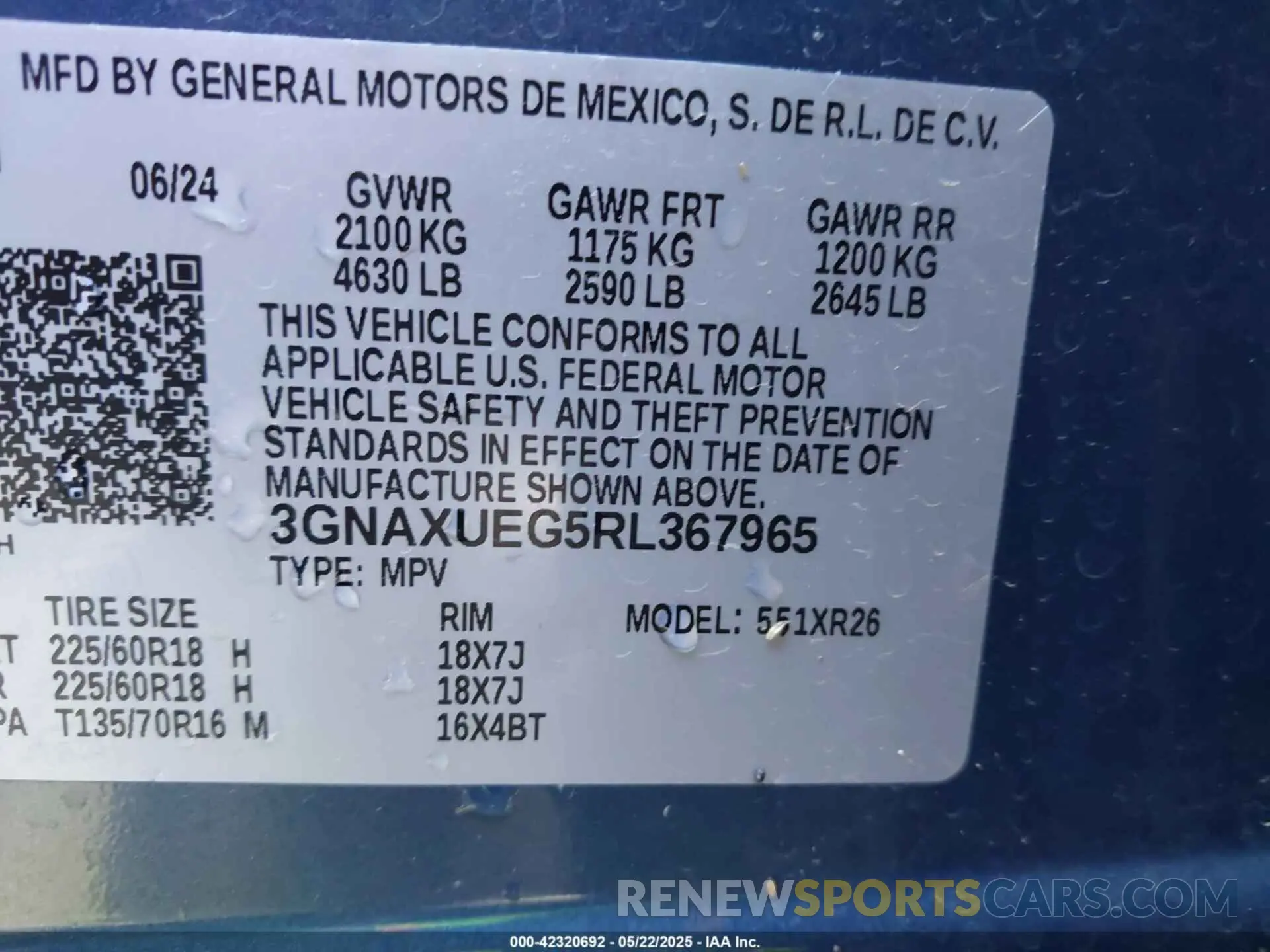 9 Photograph of a damaged car 3GNAXUEG5RL367965 CHEVROLET EQUINOX 2024
