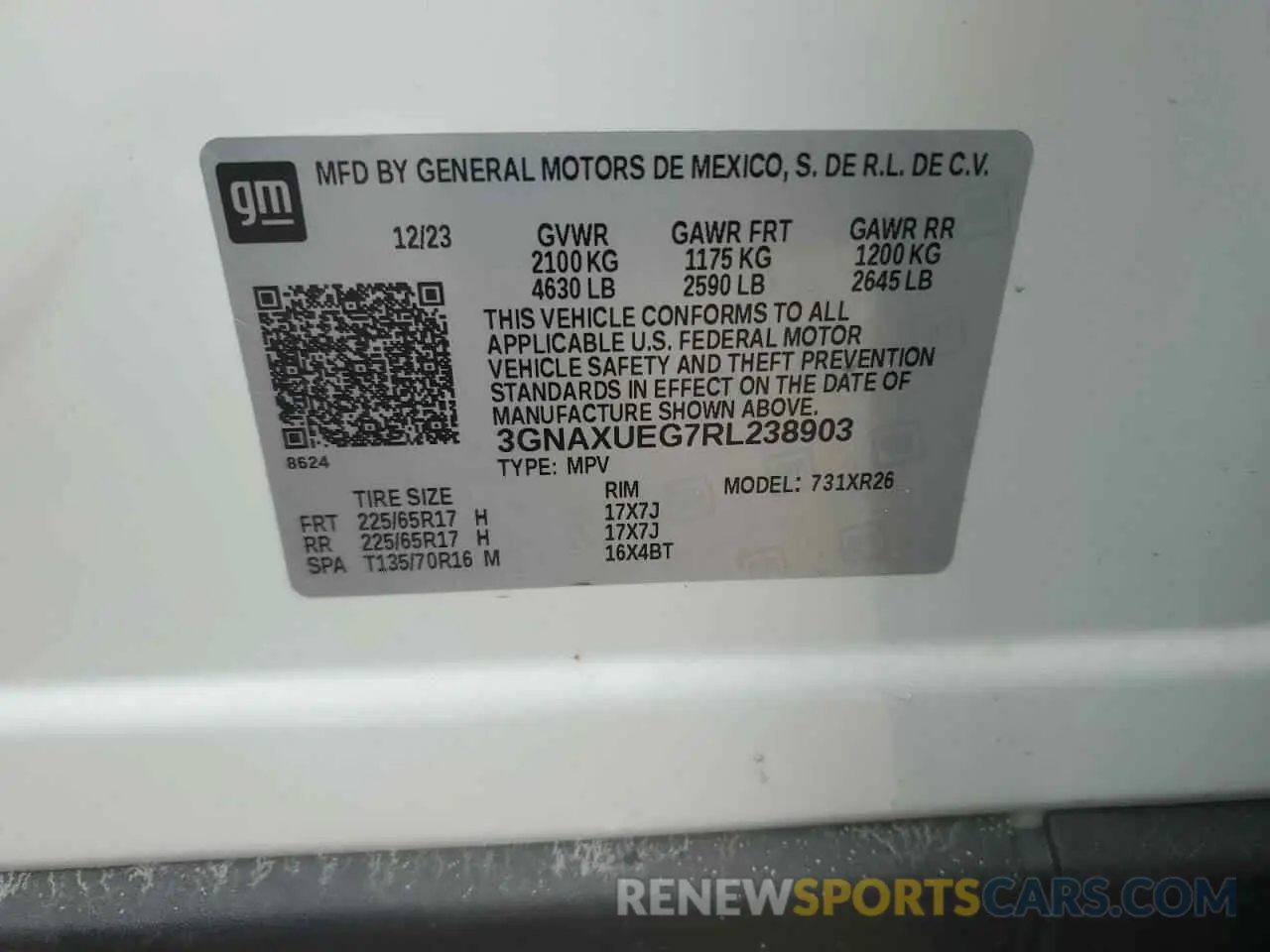13 Photograph of a damaged car 3GNAXUEG7RL238903 CHEVROLET EQUINOX 2024