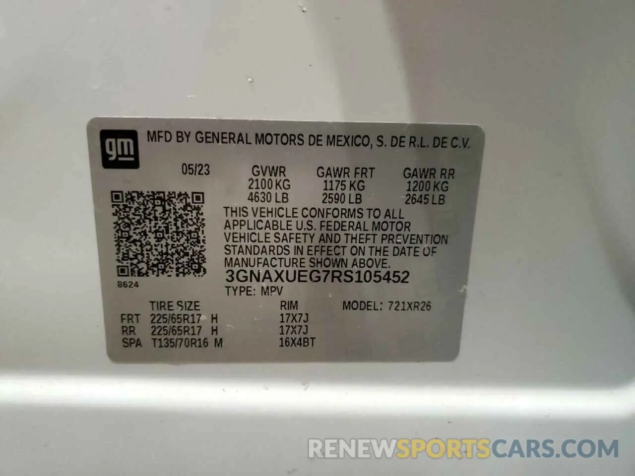 13 Photograph of a damaged car 3GNAXUEG7RS105452 CHEVROLET EQUINOX 2024
