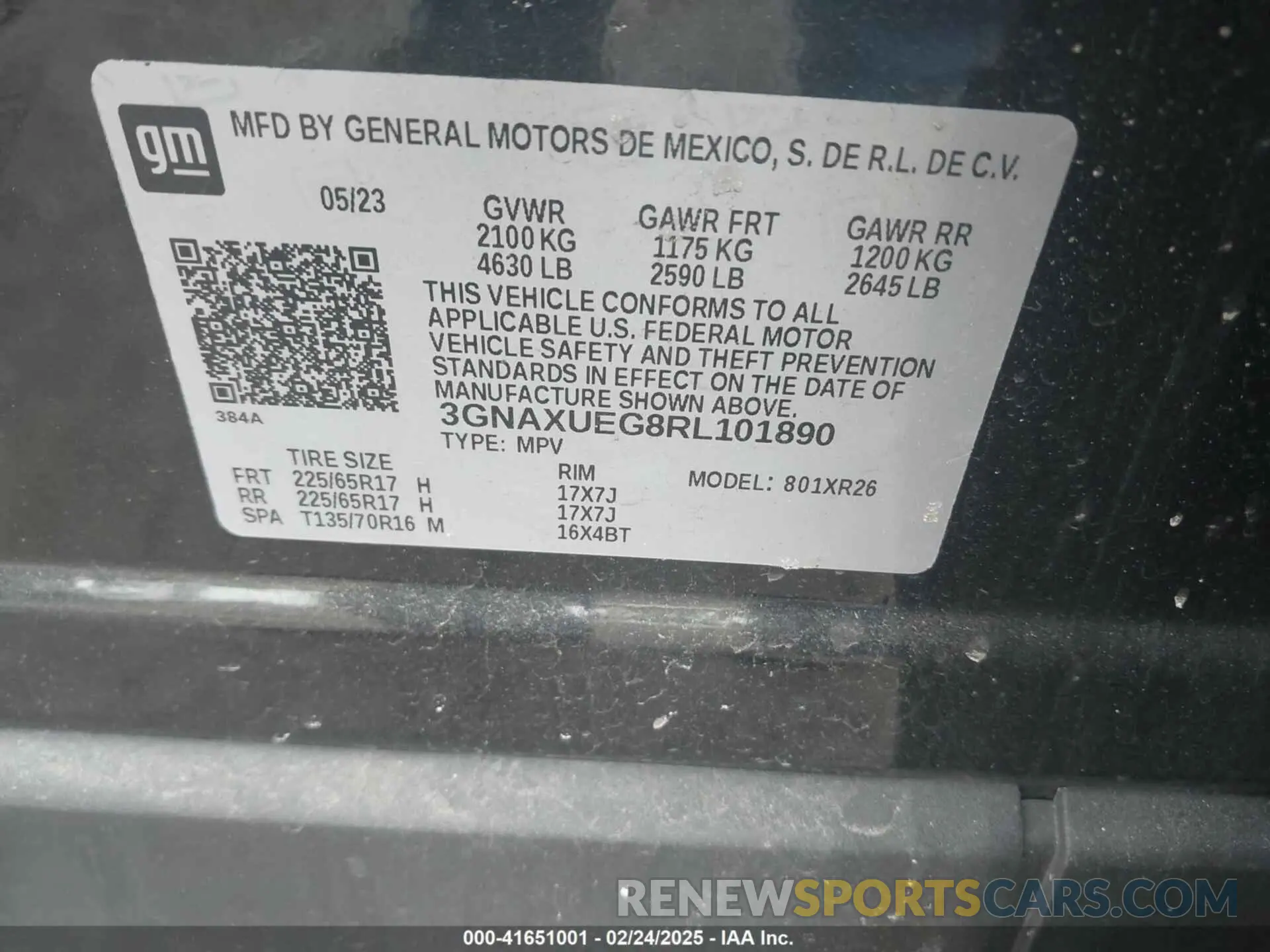 9 Photograph of a damaged car 3GNAXUEG8RL101890 CHEVROLET EQUINOX 2024