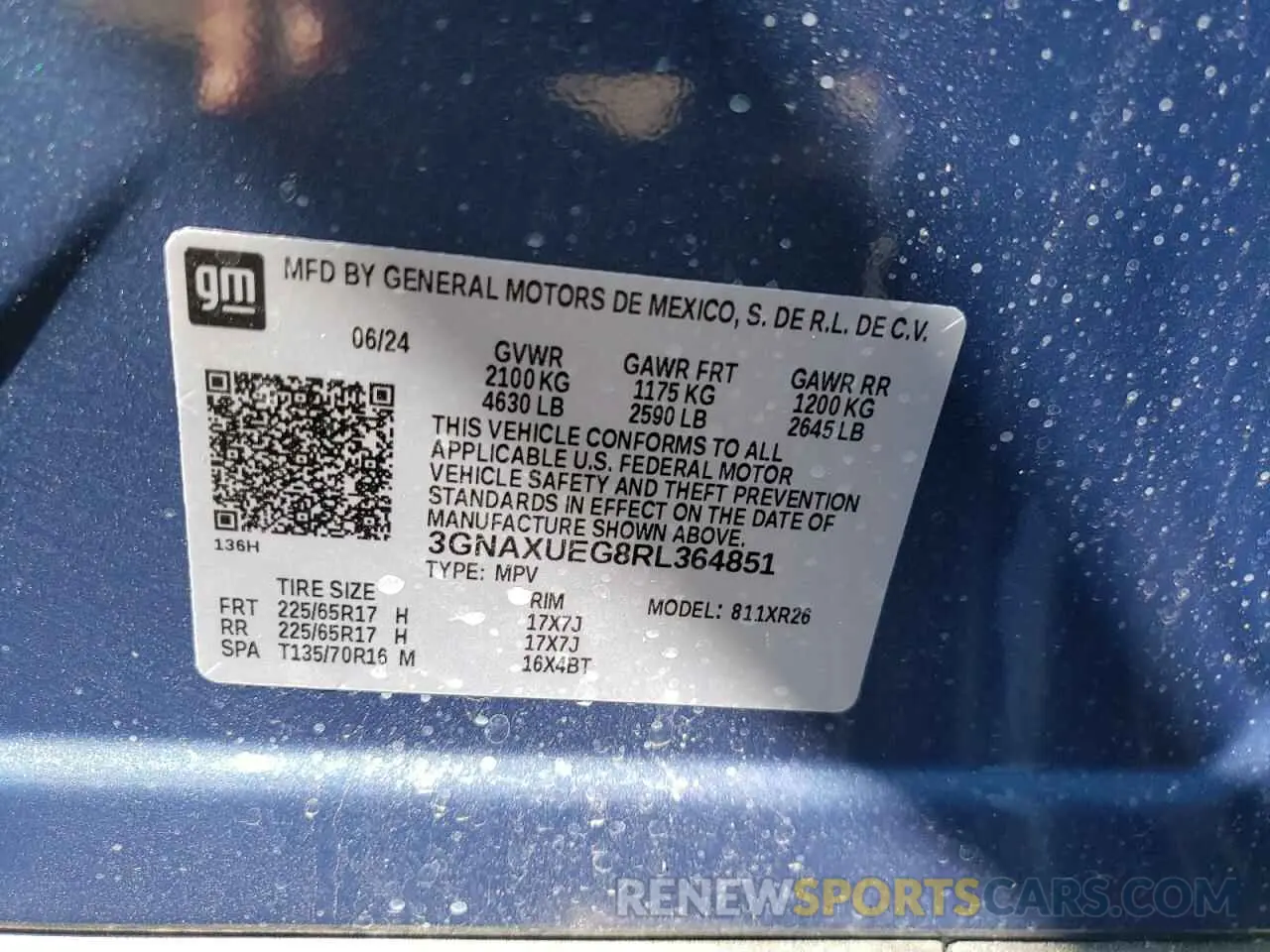 13 Photograph of a damaged car 3GNAXUEG8RL364851 CHEVROLET EQUINOX 2024