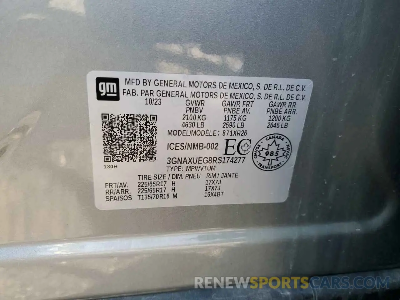 14 Photograph of a damaged car 3GNAXUEG8RS174277 CHEVROLET EQUINOX 2024