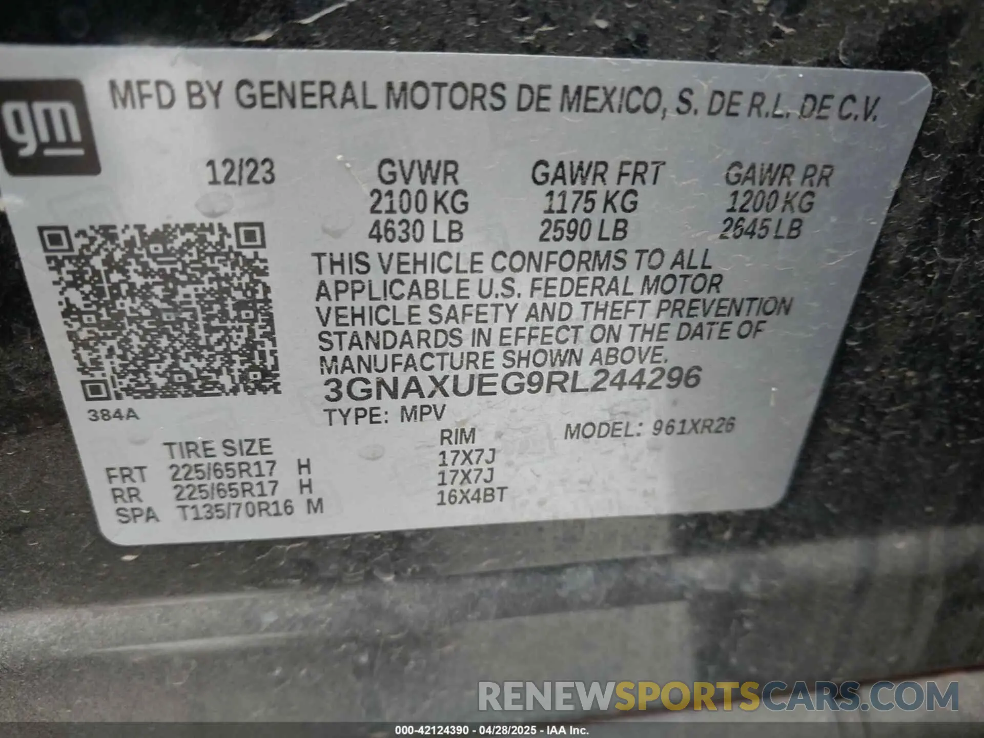 9 Photograph of a damaged car 3GNAXUEG9RL244296 CHEVROLET EQUINOX 2024