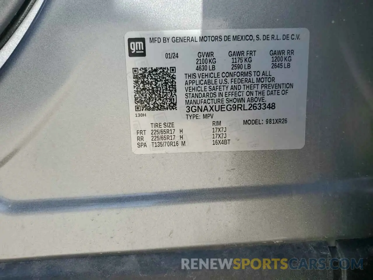 12 Photograph of a damaged car 3GNAXUEG9RL263348 CHEVROLET EQUINOX 2024