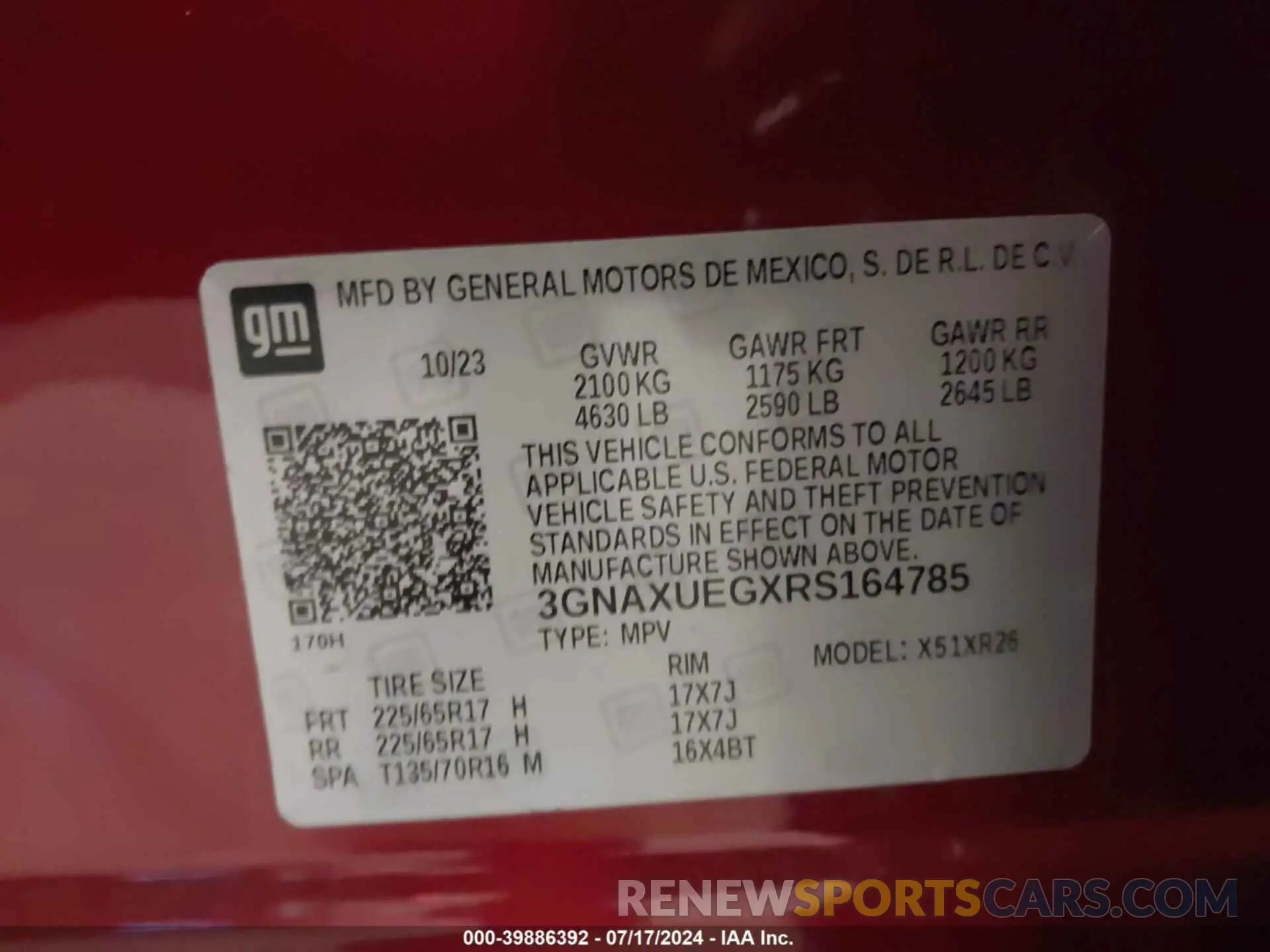 9 Photograph of a damaged car 3GNAXUEGXRS164785 CHEVROLET EQUINOX 2024