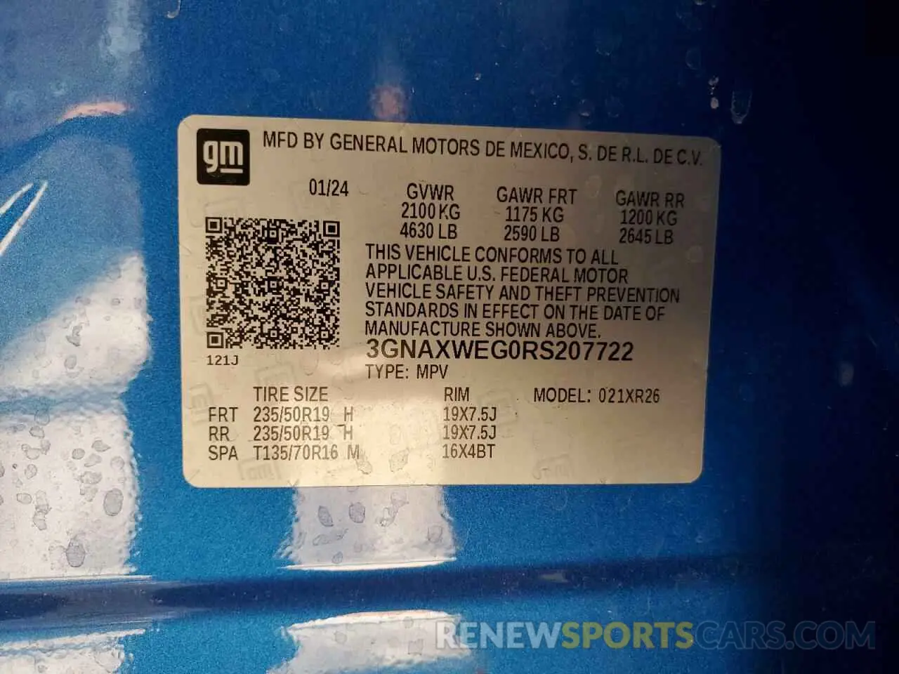 15 Photograph of a damaged car 3GNAXWEG0RS207722 CHEVROLET EQUINOX 2024