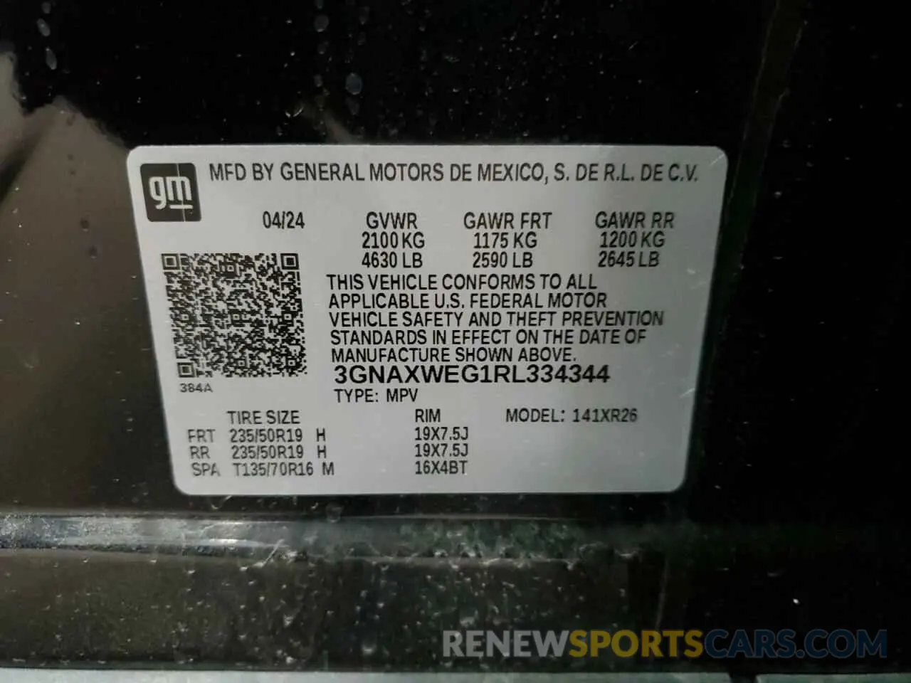 13 Photograph of a damaged car 3GNAXWEG1RL334344 CHEVROLET EQUINOX 2024