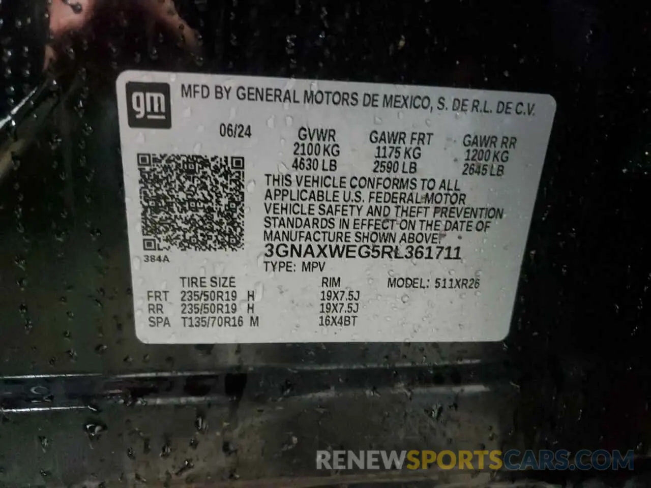 13 Photograph of a damaged car 3GNAXWEG5RL361711 CHEVROLET EQUINOX 2024