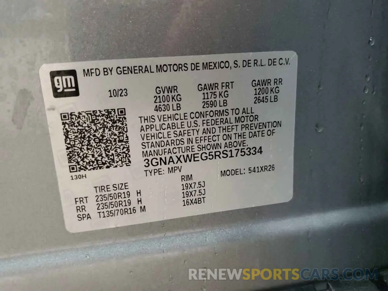 16 Photograph of a damaged car 3GNAXWEG5RS175334 CHEVROLET EQUINOX 2024