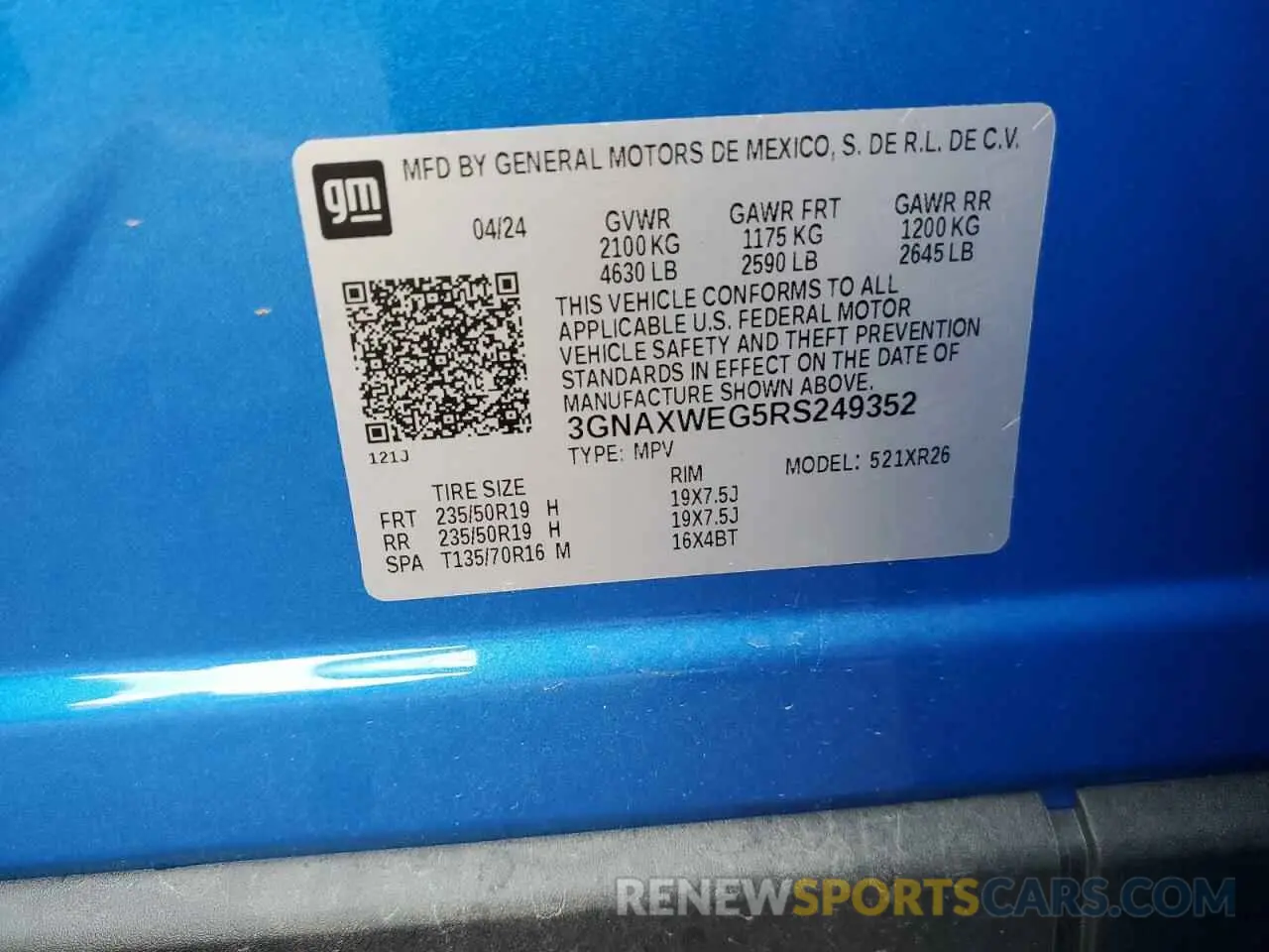 14 Photograph of a damaged car 3GNAXWEG5RS249352 CHEVROLET EQUINOX 2024