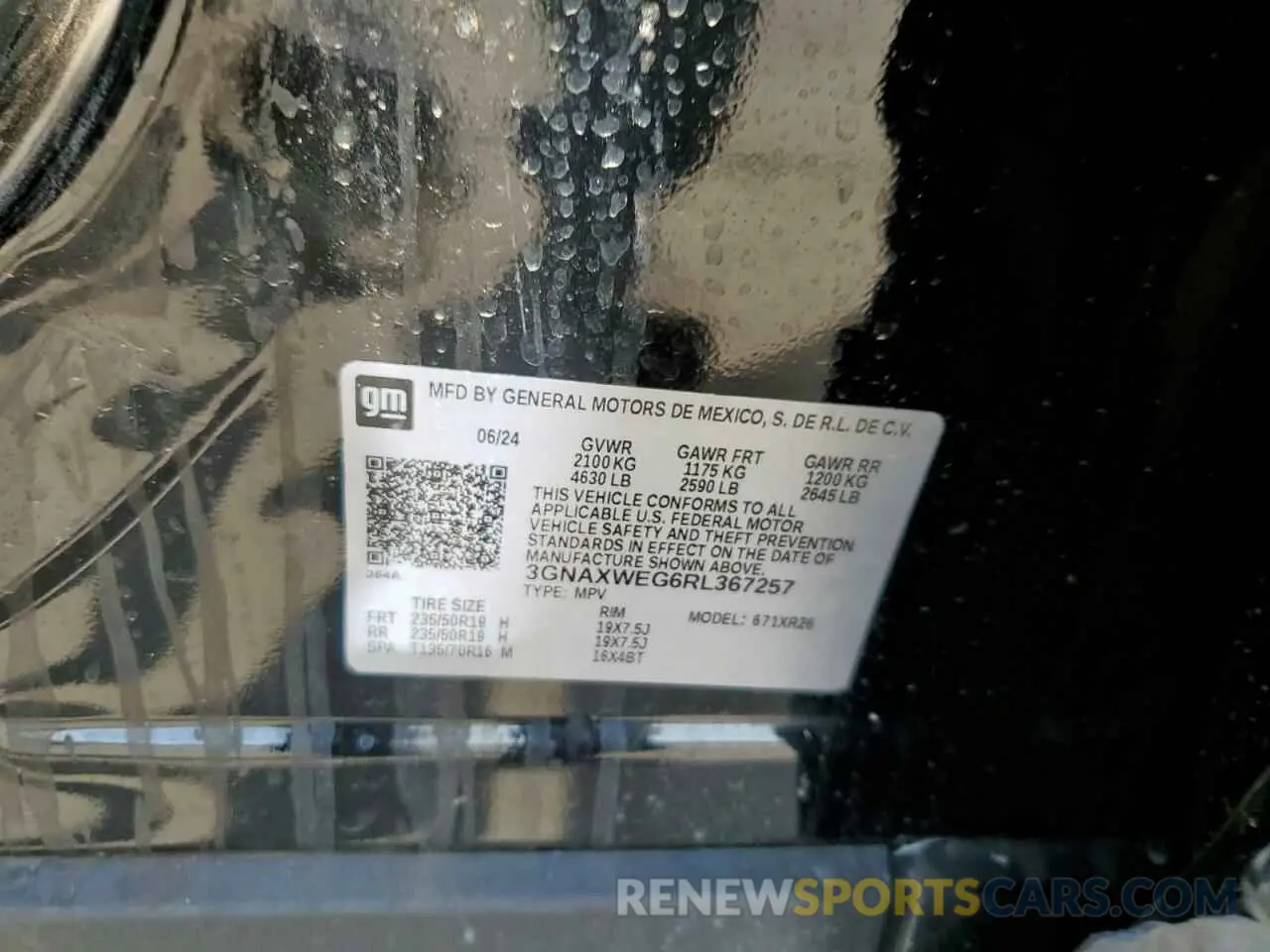 13 Photograph of a damaged car 3GNAXWEG6RL367257 CHEVROLET EQUINOX 2024