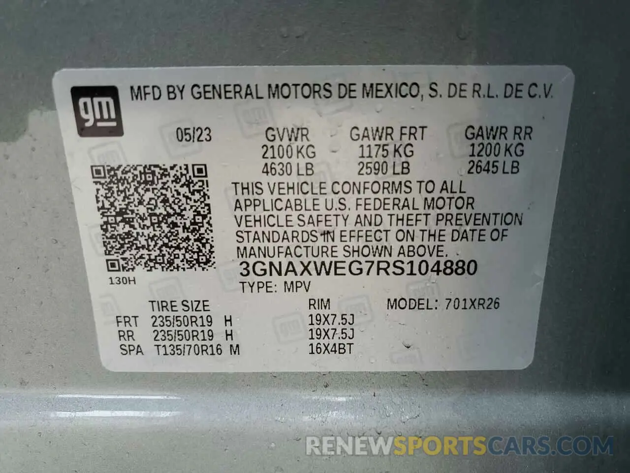 14 Photograph of a damaged car 3GNAXWEG7RS104880 CHEVROLET EQUINOX 2024