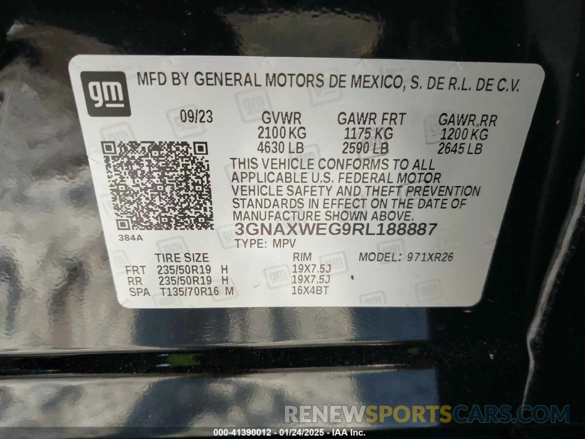 9 Photograph of a damaged car 3GNAXWEG9RL188887 CHEVROLET EQUINOX 2024
