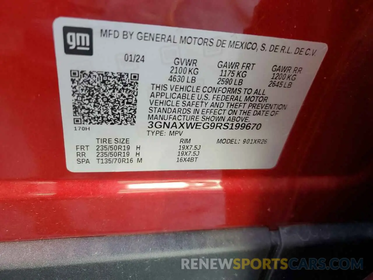 14 Photograph of a damaged car 3GNAXWEG9RS199670 CHEVROLET EQUINOX 2024