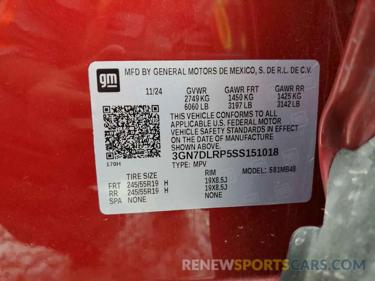 15 Photograph of a damaged car 3GN7DLRP5SS151018 CHEVROLET EQUINOX 2025