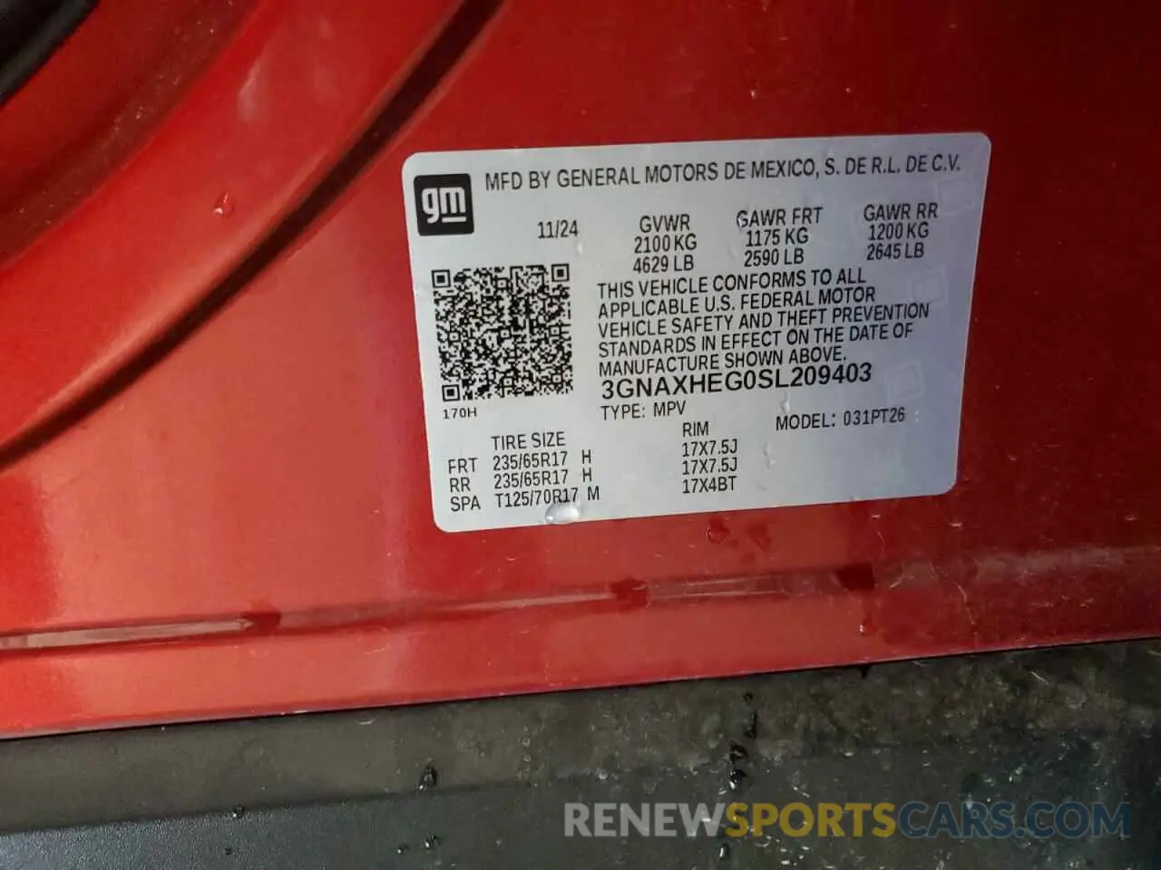 14 Photograph of a damaged car 3GNAXHEG0SL209403 CHEVROLET EQUINOX 2025